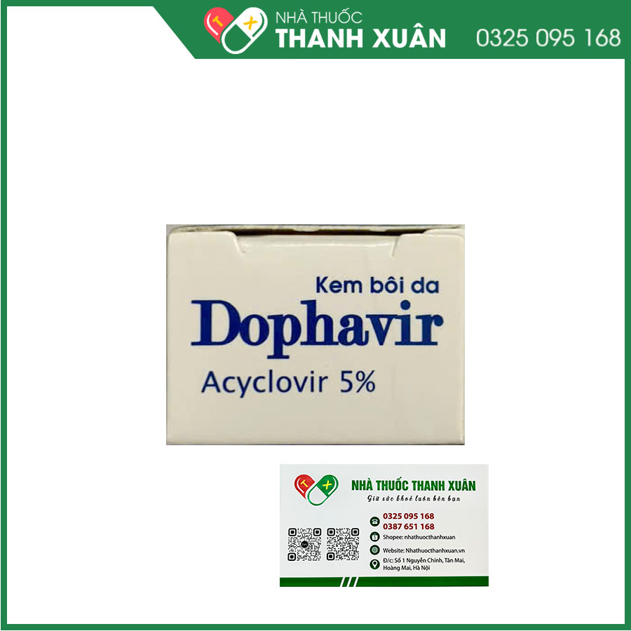 Dophavirđiều trị herpes (HSV) da mặt, môi